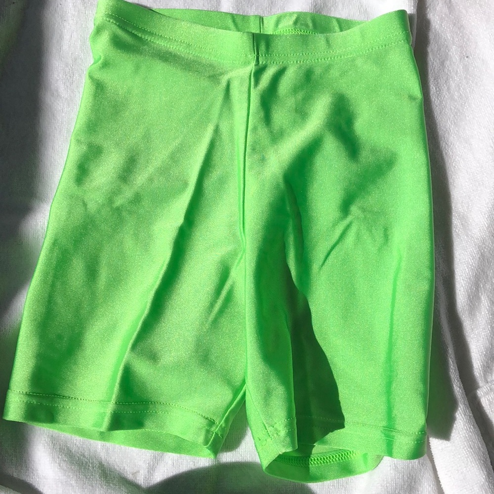 Highlighter green biker shorts